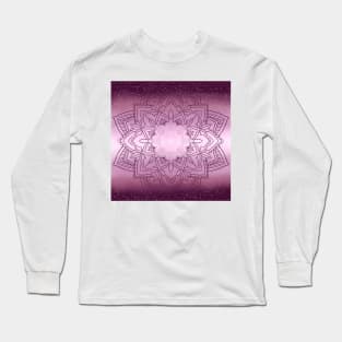 Purple Gradient Mandala Long Sleeve T-Shirt